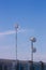 Antennas of different types on a sunny day and clear sky