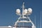 antennas and radar of a luxury yacht