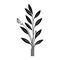 Anthericum Icon hand draw black colour plant leaf logo symbol perfect