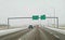 Anthony Henday drive on a misty snowy winters  morning