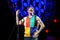 Anthony Kiedis, frontman of Red Hot Chili Peppers music band, performs in concert at FIB Festival