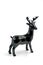 Anthracite metallic silver reindeer on a white background