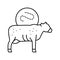 anthrax cow line icon vector illustration