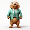 Anthropomorphic Beaver In Business Suit - Free 3d Illustration