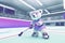 Anthropomorphic Chibi Polar Bear Playing Hockey in Stunning Cinematic Portrait