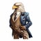 Anthropomorphic Eagle In Business Suit: Hyperrealistic 2d Game Art