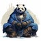Anthropomorphic Indigo Panda God - Dnd 5e Artwork By Cliff Chiang