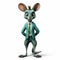 Anthropomorphic Kangaroo In Green Turquoise Suit - Detailed Character Design