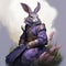 Anthropomorphic Lavender Rabbit God - Realistic Fantasy Artwork
