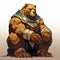 Anthropomorphic Rust Bear God - Detailed Character Design