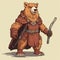 Anthropomorphic Rust Bear God - Dnd 5e - Cliff Chiang Style