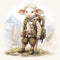 Anthropomorphic Sheep Adventurer: Realistic Illustration With Fantasy Elements