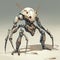 Anthropomorphic Silver Ant God - Cyber Insect Style Robot Concept Art