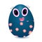 Anthropomorphic smiling Easter egg-child in blue