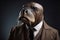 Anthropomorphic walrus dressed suit. Generate Ai