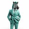 Anthropomorphic Zebra In Turquoise Suit: Unique And Stylish Businessman