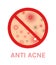 Anti Acne. Prohibition. Close up of Pimples. Problem Skin. Red and Pink Rashes. Blackheads. A Part of Skin of a Teenager. Zoom.