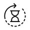 Anti aging hourglass waiting slow time single isolated icon with outline style