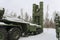 anti aircraft missile system. Russian armed forces. Heavy Russian military equipment at a military base in the forest. preparation