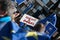 Anti-Brexit protest with banners and placard