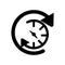 Anti clockwise icon vector isolated on white background, Anti clockwise sign , black time symbols