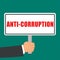 Anti corruption sign flat concept