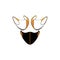 Anti-Dust Black Face Mask Fabric With Side Views Vector