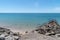 Anti-erosion systems breakwater riprap and piles in Vendee Ile de Noirmoutier in France