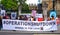 Anti knife crime campaigners from Operation Shutdown protesting outside the gates of Parliament