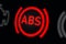 Anti-lock Braking System (ABS) Warning Light on Car Dashboard. Digital background. 3D rendering