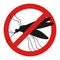 Anti mosquito sign with a funny cartoon mosquito..