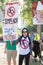 Anti Nazi Protestor With Impeach Trump Sign at Protest