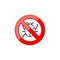 Anti no bedbug insect symbol illustration