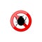 Anti no bedbug insect symbol illustration