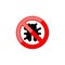 Anti no bedbug insect symbol illustration