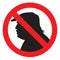 Anti President Donald Trump Silhouette Sign. Vector Icon Illustration