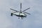 The anti-submarine deck Ka-27PL helicopter in the cloudy sky