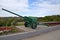 Anti-tank cannon model 1941 on the Memory Square in Elabuga. Tatarstan.