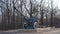 Anti tank gun in military park. Old anti tank cannon monument mounted on pedestal on winter day in military park