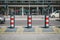 Anti terror barricade, truck stop protection on sidewalk by at Breitscheidplatz in Berlin