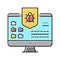 anti-virus computer protect color icon vector illustration