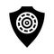 Anti-virus protection shield glyph icon vector illustration