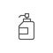 Antibacterial hand sanitizer, disinfection gel line icon, outline vector sign, linear style pictogram isolated on white.