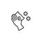 Antibacterial hand wipes line icon
