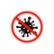 Antibacterial, no bacteria sign, vector