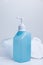 Antibacterial transparent hand sanitizer gel in a plastic bottle, Coronavirus