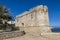 Antibes , France  - November 12, 2017 - sunny day view to the Fortification of Bastion Saint Andre of old town Antibes, Cote d`