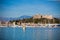 Antibes harbor, France, with yachts and Fort Carre