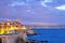 Antibes historic old town seafront and landmarks dawn view