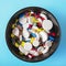 Antibiotic background blue bowl capsules diseases dosage drug health healthcare illness medical medication medicine